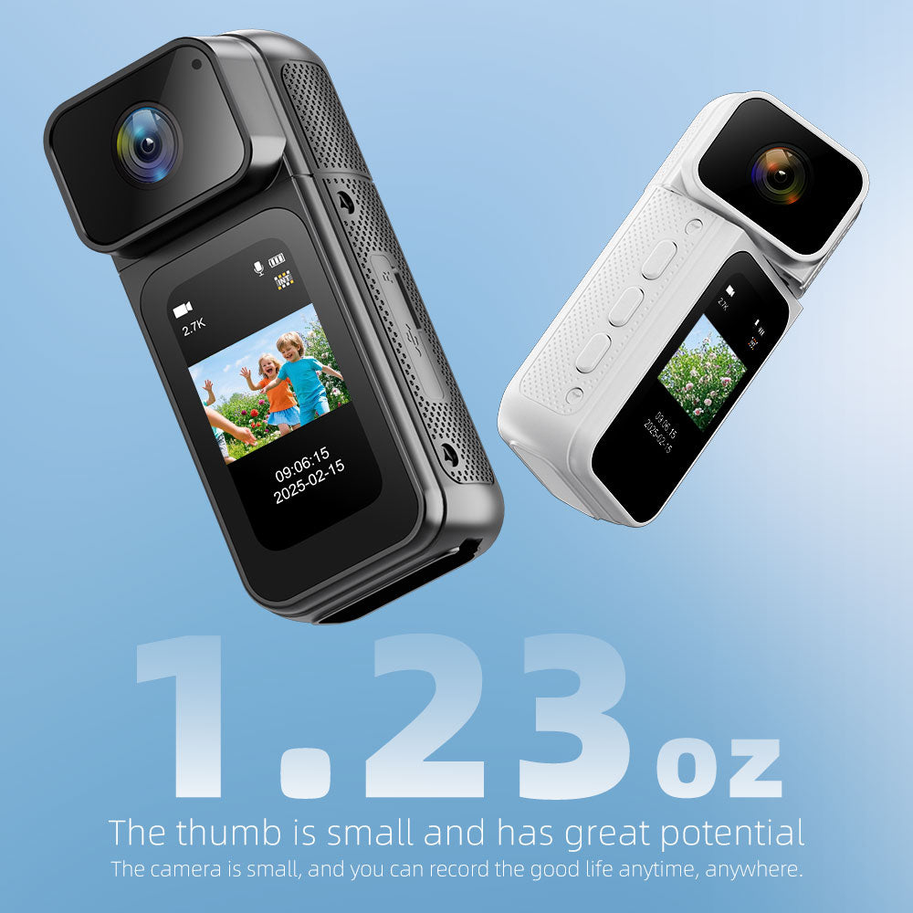 2.7K Mini DV Camera with 180° Rotating Lens & WiFi | Magnetic Mount,S80,white