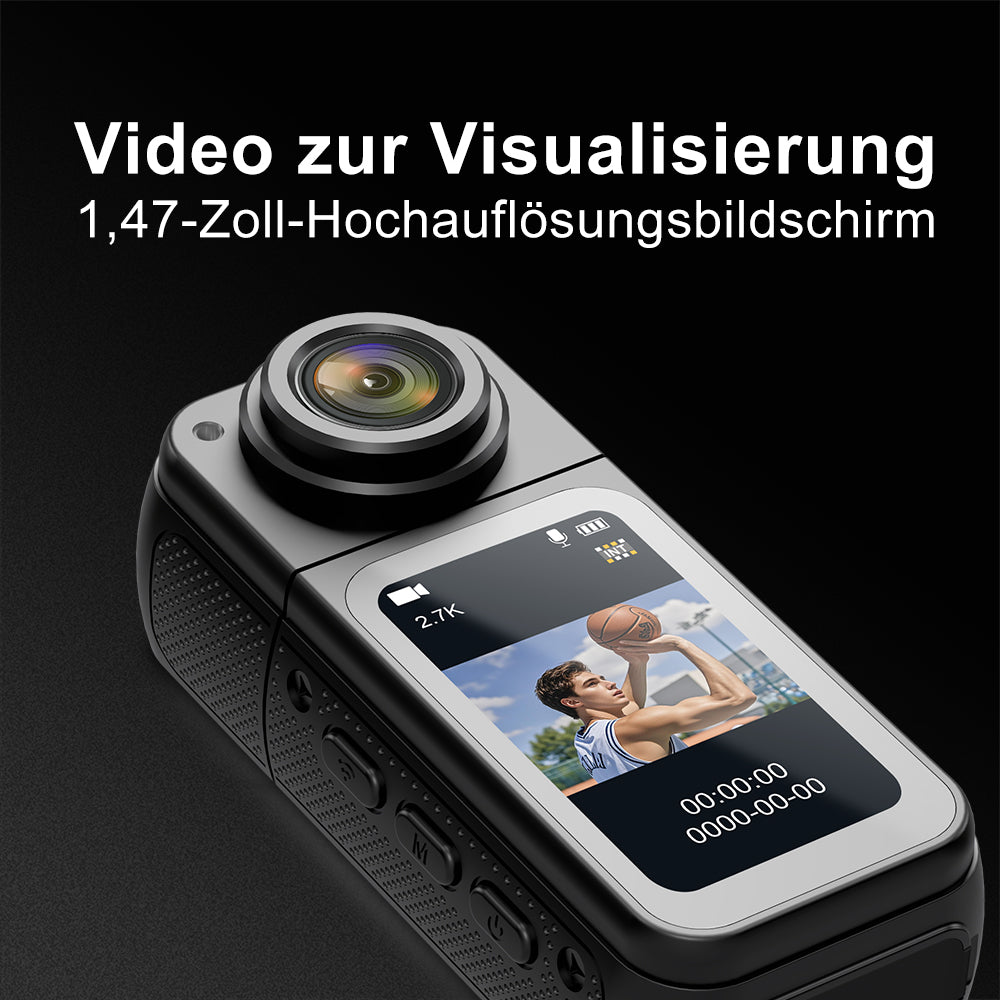 2.7K Mini DV Camera with 180° Rotating Lens & WiFi | Magnetic Mount,S70,black