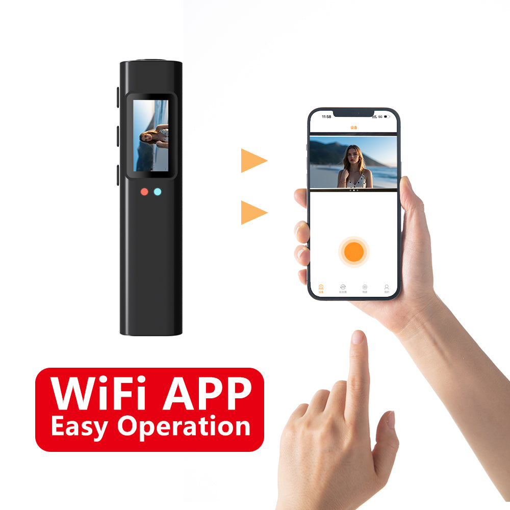 Glasses-Mounted Mini Camera with WiFi, 0.96" Screen | Hands-Free Recording