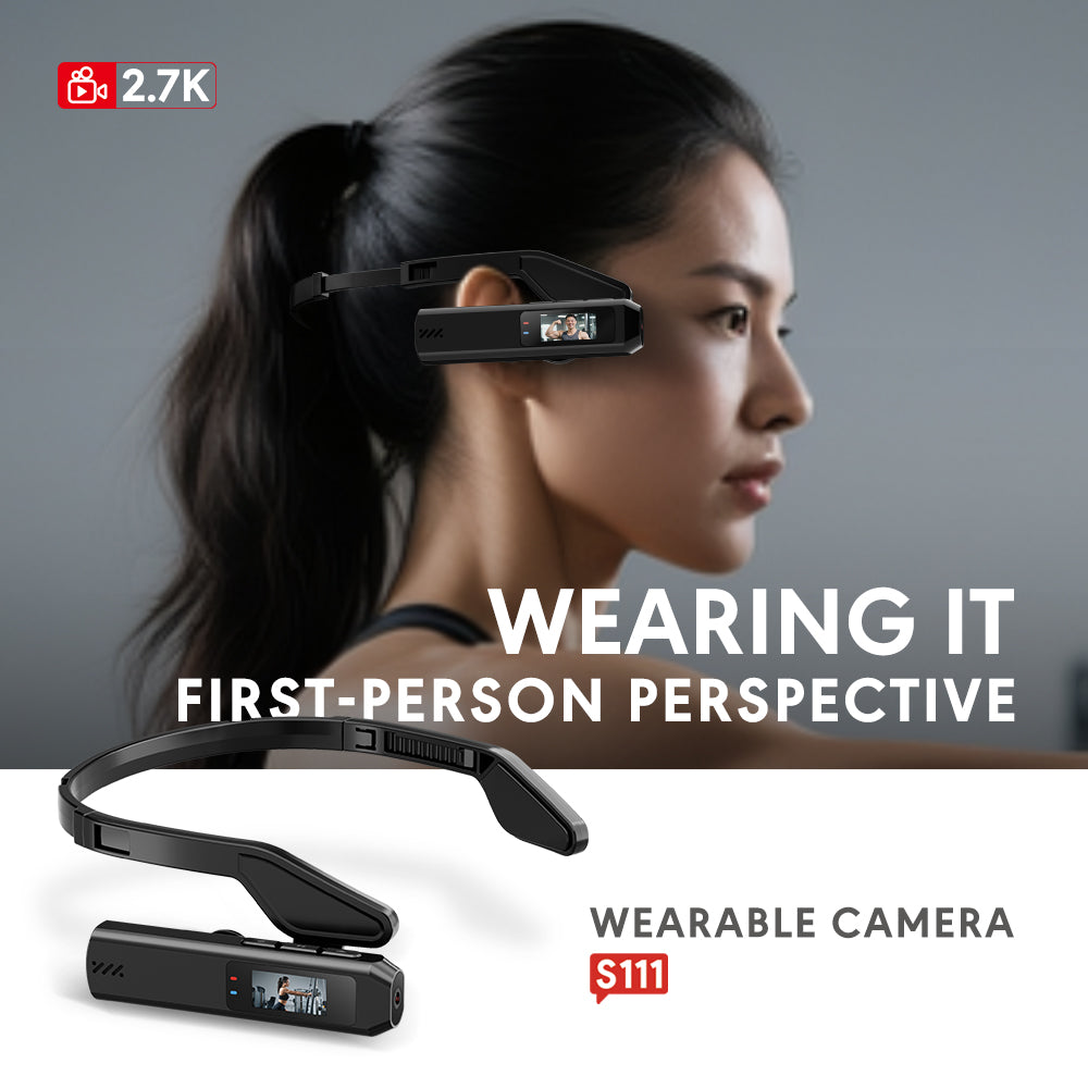 Head-Mounted Mini Camera with WiFi, 0.96" Screen | Hands-Free Recording