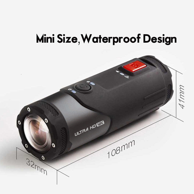 4K Single Lens Action Camera with WiFi | Waterproof 10M | Helmet & Handlebar