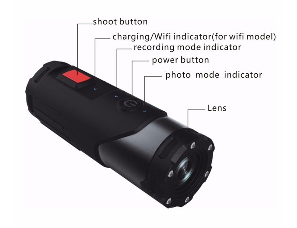 4K Single Lens Action Camera with WiFi | Waterproof 10M | Helmet & Handlebar